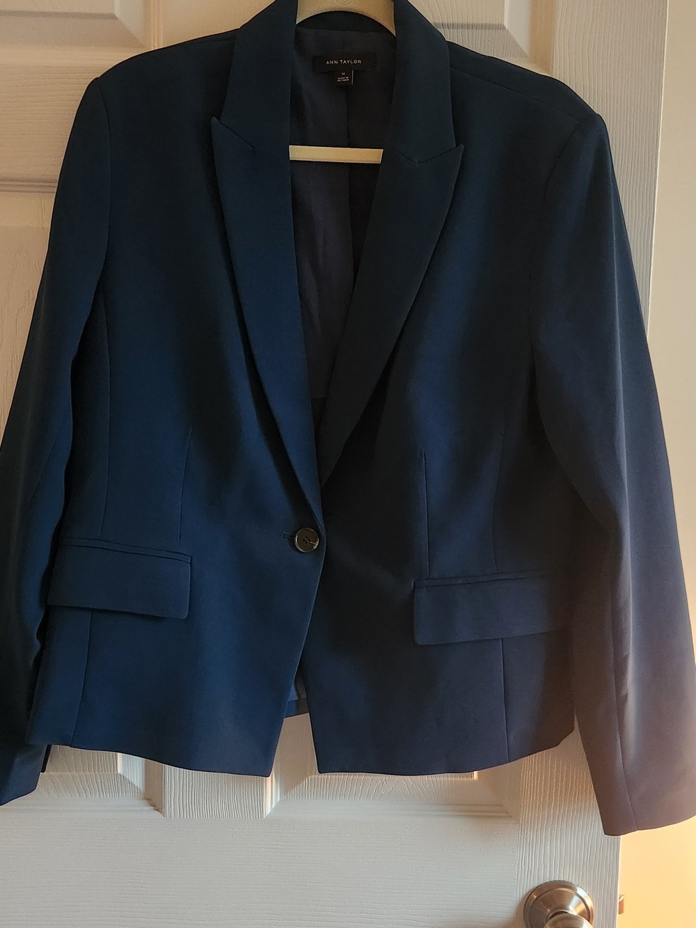 Ann Taylor Single-Button Suit Jacket, Fluid Crepe